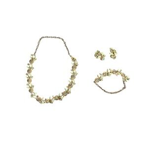 Vintage 3-Piece Jewelry Set | Necklace, Bracelet & Clip-On Earrings